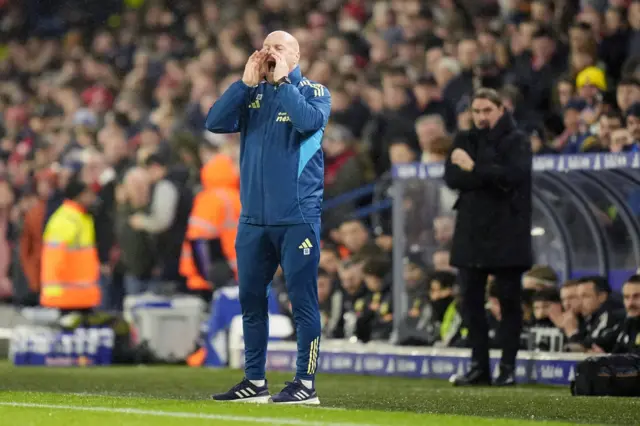 Dyche shouts from the touchline