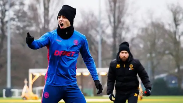 Ladislav Krejci of Wolverhampton Wanderers reacts during a training session at Sir Jack Hayward Training Ground