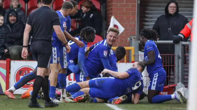 Bromley celebrate a goal