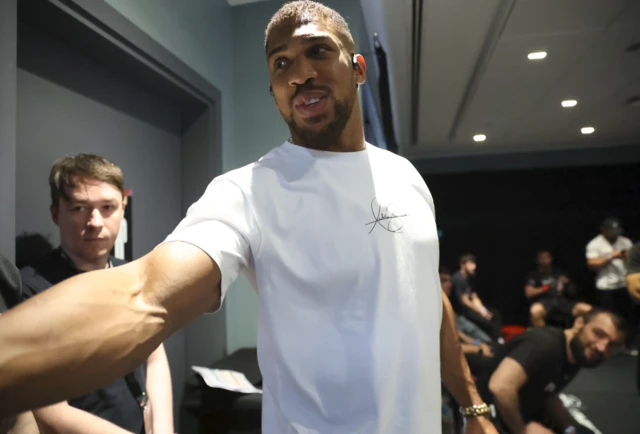 Anthony Joshua backstage at a PFL event