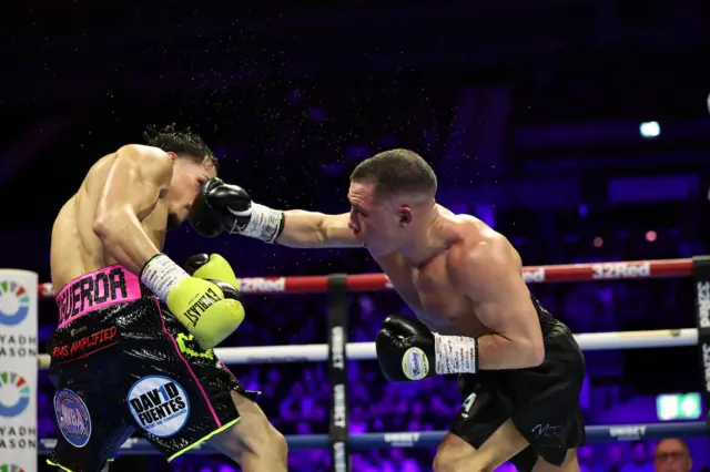 Nick Ball lands a punch on Brendon Figueroa