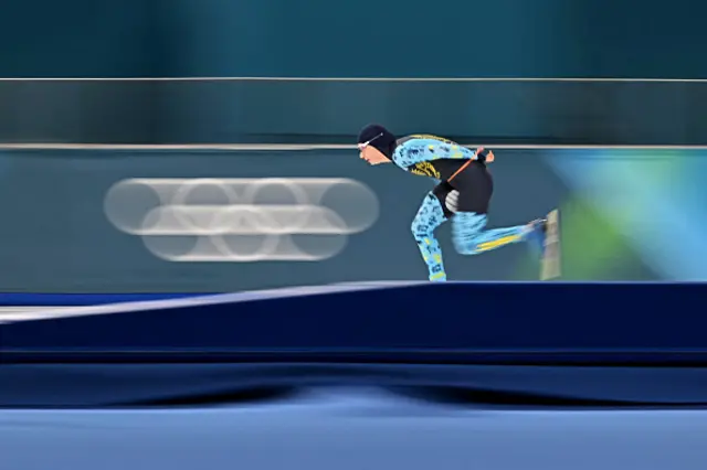 Kazakhstan's Nadezhda Morozova competes in the speed skating women's 3000m
