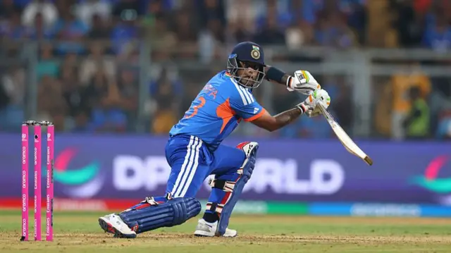 Suryakumar Yadav of India bats