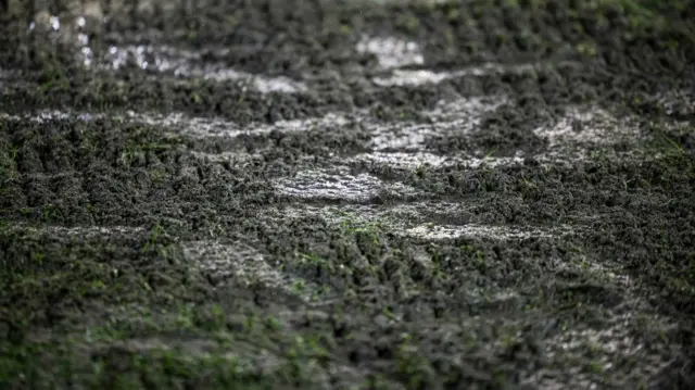 Waterlogged pitch