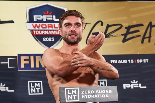 Alfie Davis at a weigh-in in August
