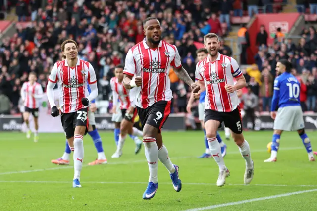 Southampton's Cyle Larin (centre) celebrates