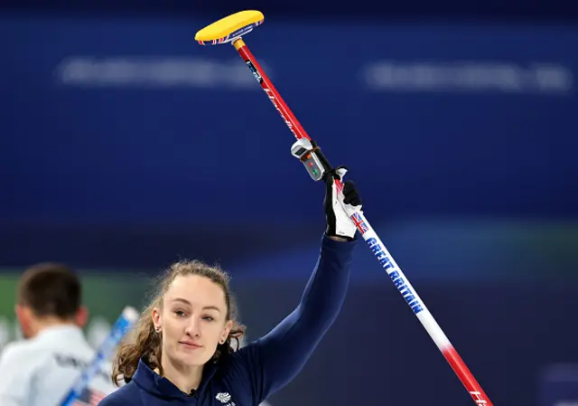 Jennifer Dodds of Team Great Britain reacts
