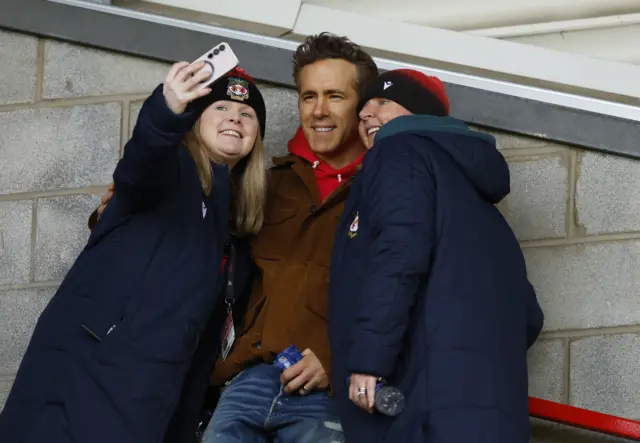Wrexham co-owner Ryan Reynolds with fans