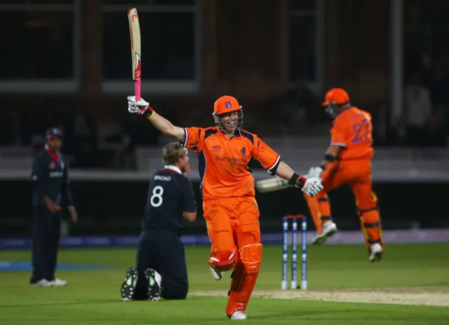 Netherlands celebrate beating England at Lord's