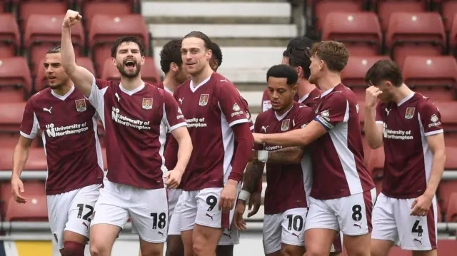 Northampton celebrate a goal
