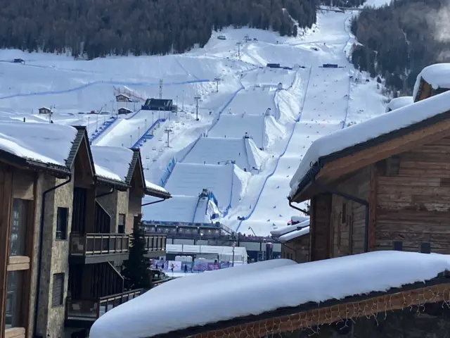 Watching the slopestyle from my apartment