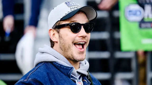 Chris Pratt in sunglasses at a Seahawks game