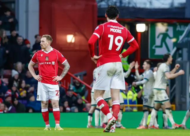 Wrexham players look dejected