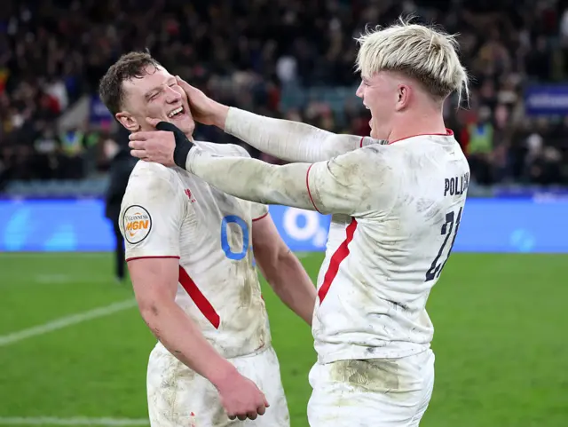 Dingwall and Pollock celebrate