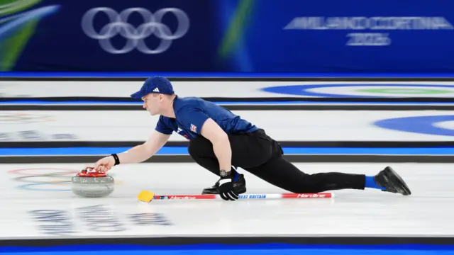 Great Britain's Bruce Mouat during the Curling Mixed Doubles Round Robin match