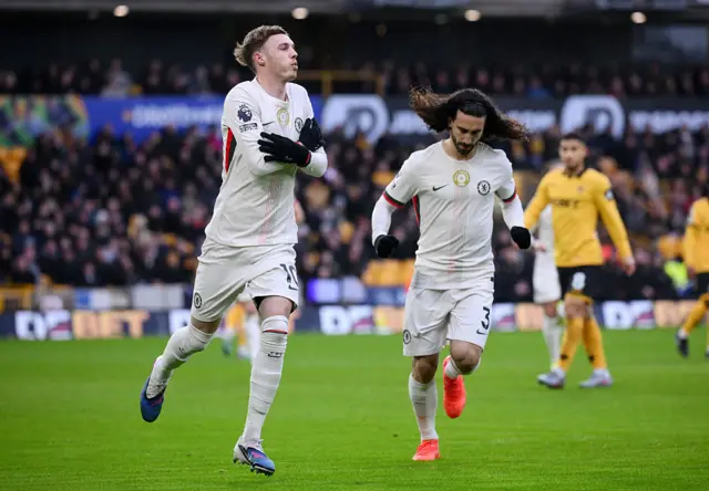 Cole Palmer  celebrates