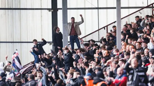 Dunfermline fans celebrating