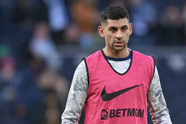 Romero during warm up pre man city
