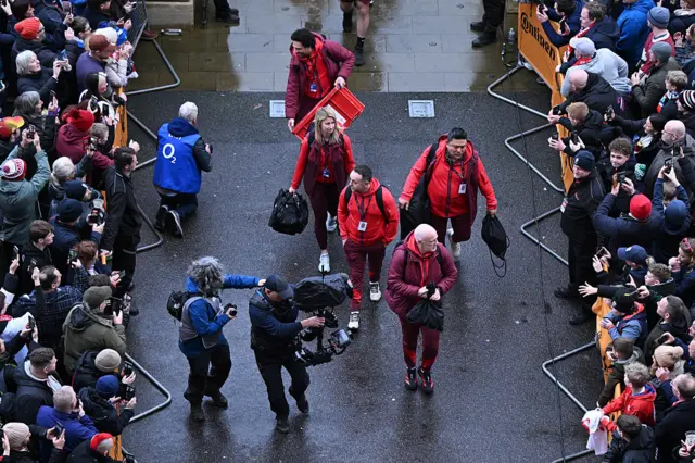 Wales arriving
