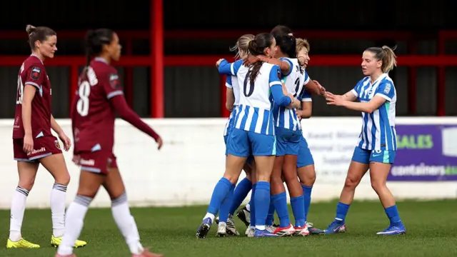 Brighton players celebrate