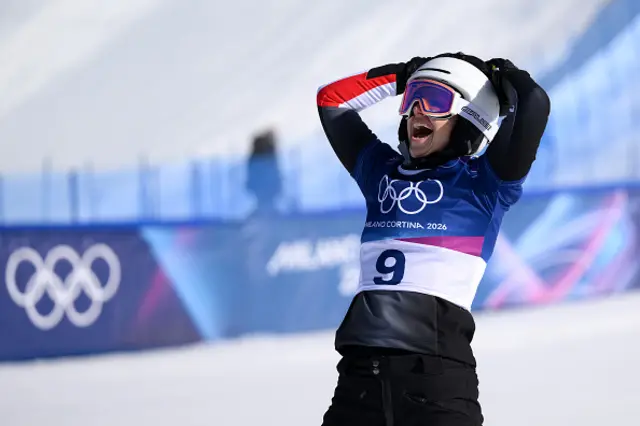 Sabine Payer of Team Austria celebrates