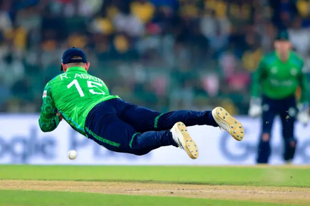 Ross Adair drops a catch