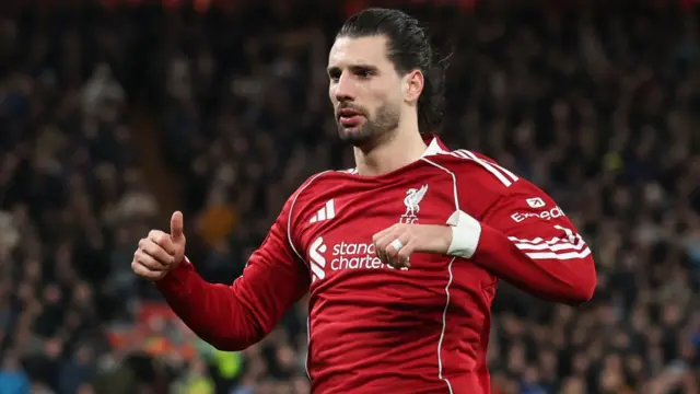 Liverpool's Dominik Szoboszlai celebrates scoring their first goal