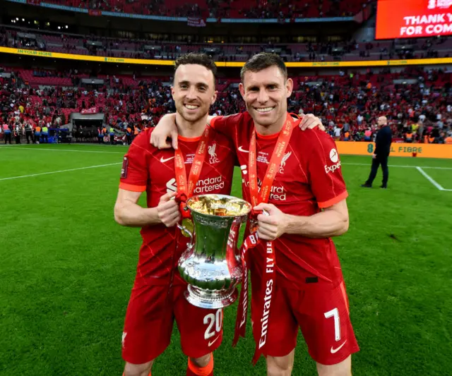 Diogo Jota and James Milner
