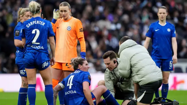 Millie Bright receives medical treatment