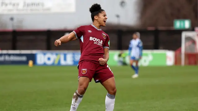 Shekiera Martinez celebrates