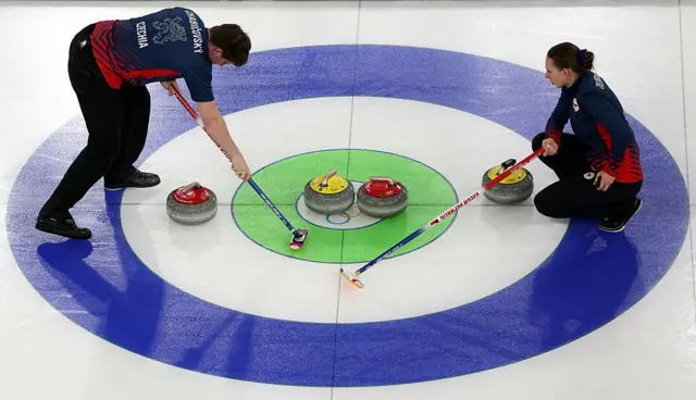 Vit Chabicovsky of Czech Republic competes with Julie Zelingrova