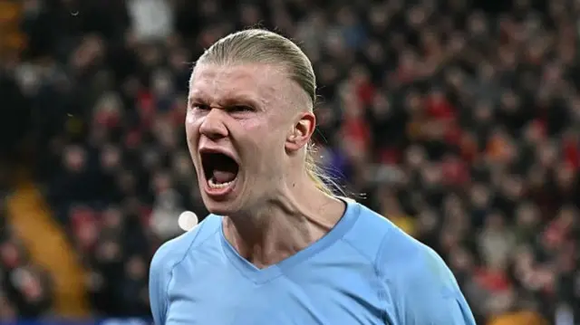 Erling Haaland celebrates