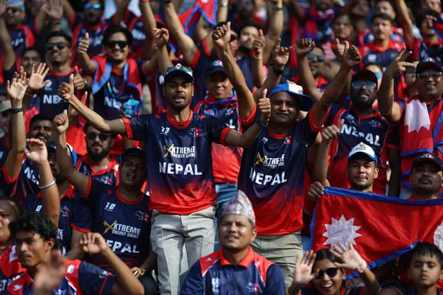 Cheering fans