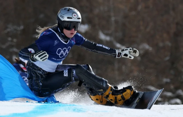 Ester Ledecka of Czechia in action