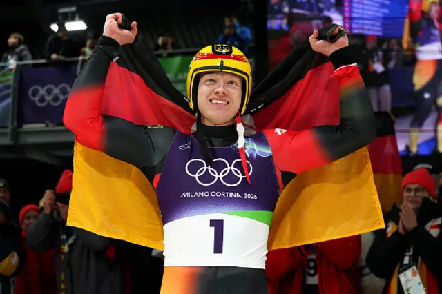 Max Langenhan of Team Germany celebrates