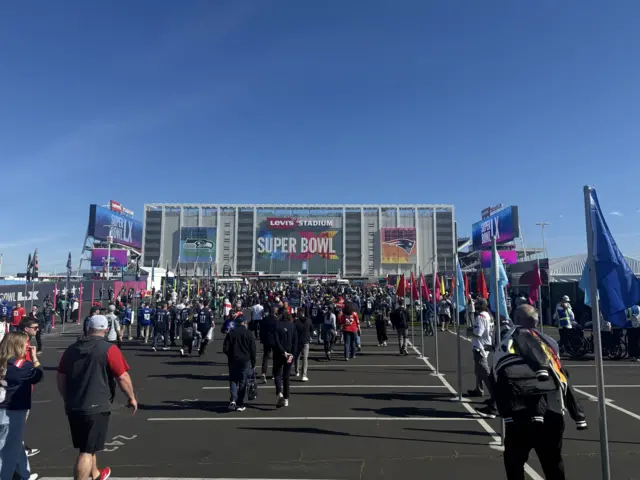 General view of Levi's stadium tailgate for Super Bowl 60