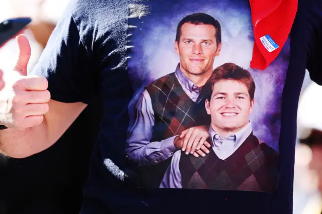 A fan T-shirt with Tom Brady and Drake Maye on