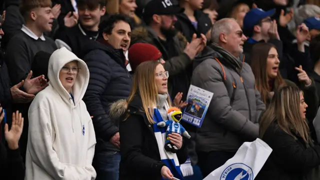 Brighton & Hove Albion fans before the match