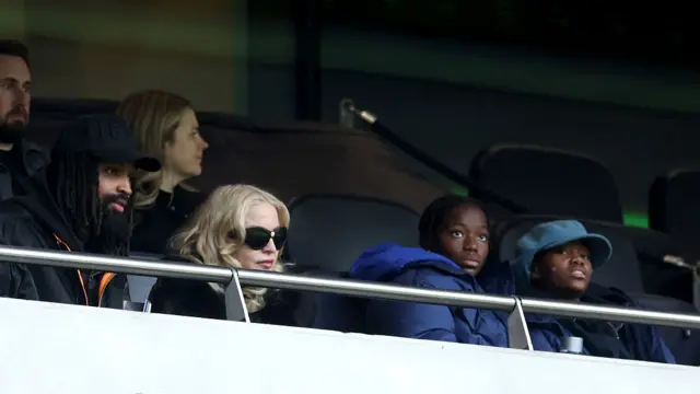Madonna watching from the stands