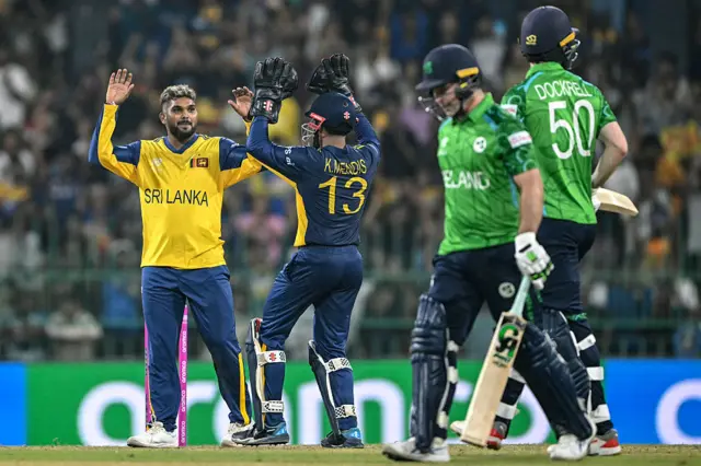 Sri Lanka celebrate beating Ireland