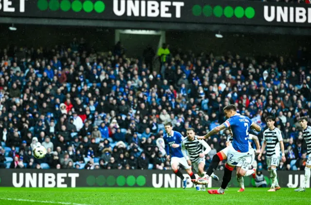 James Tavernier's penalty completed a first-half hat-trick for the Rangers captain