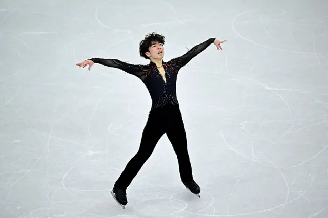 Japan's Shun Sato competes in the figure skating men's singles free skating