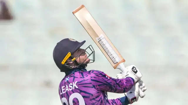 Michael Leask batting for Scotland