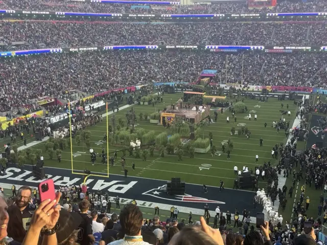 Stage being constructed for half-time show at Super Bowl 60