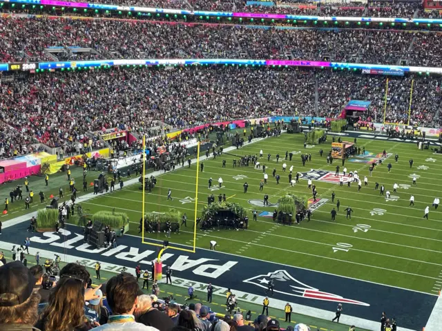 Stage being constructed for half-time show at Super Bowl 60