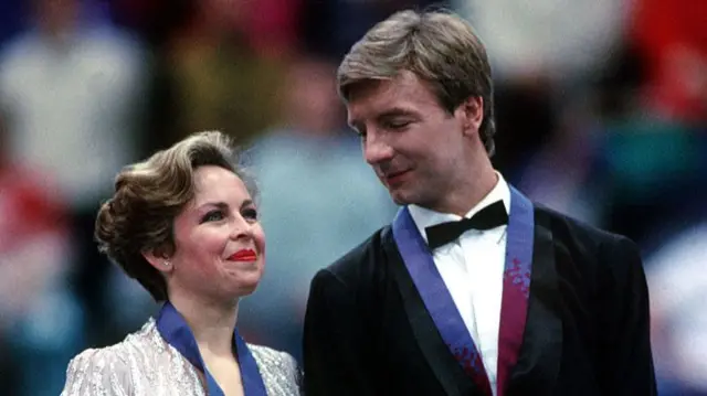 Torvill & Dean on the podium in 1994