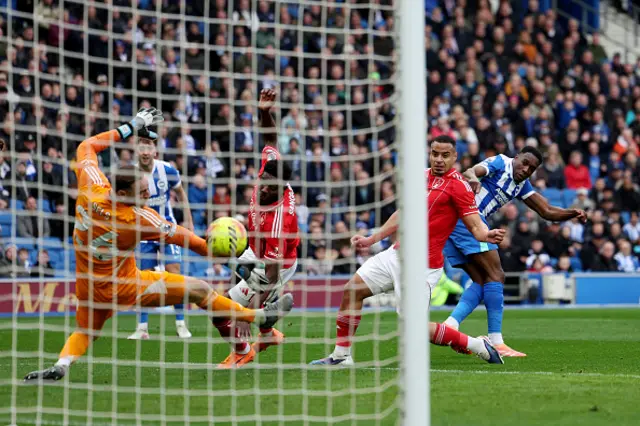Danny Welbeck of Brighton & Hove Albion scores