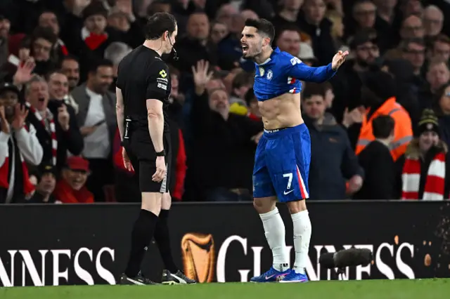 Pedro Neto of Chelsea reacts