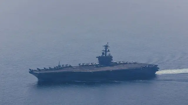 USS Abraham Lincoln sailing through the Arabian Sea