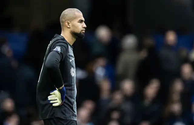 Chelsea's Robert Sanchez looks on